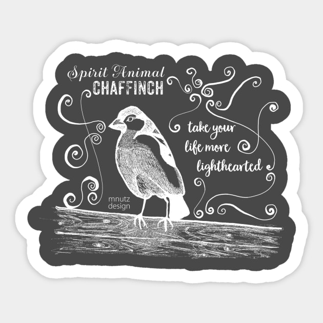 Spirit animal - Chaffinch white Sticker by mnutz